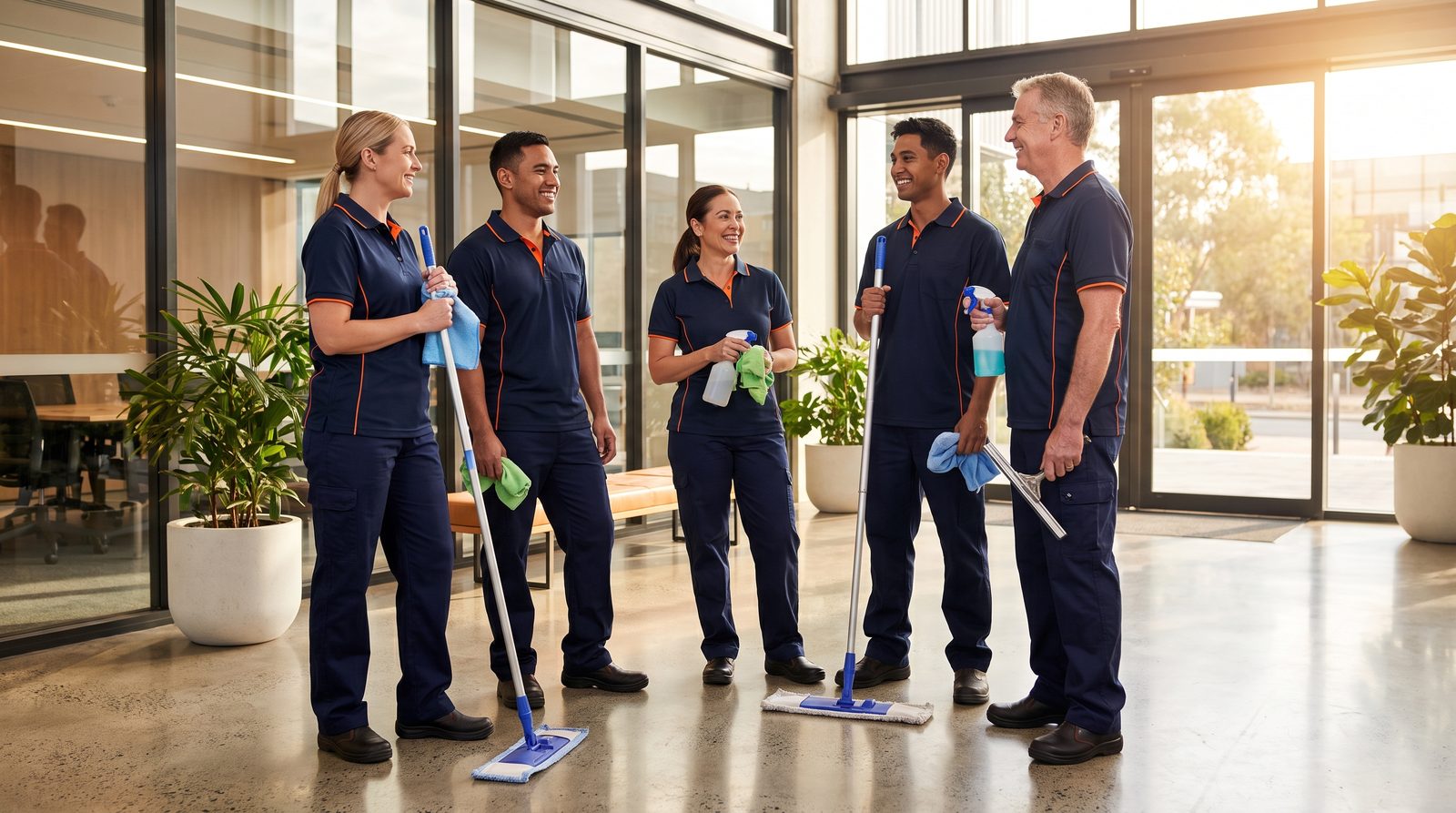 CNF Janitors team on site