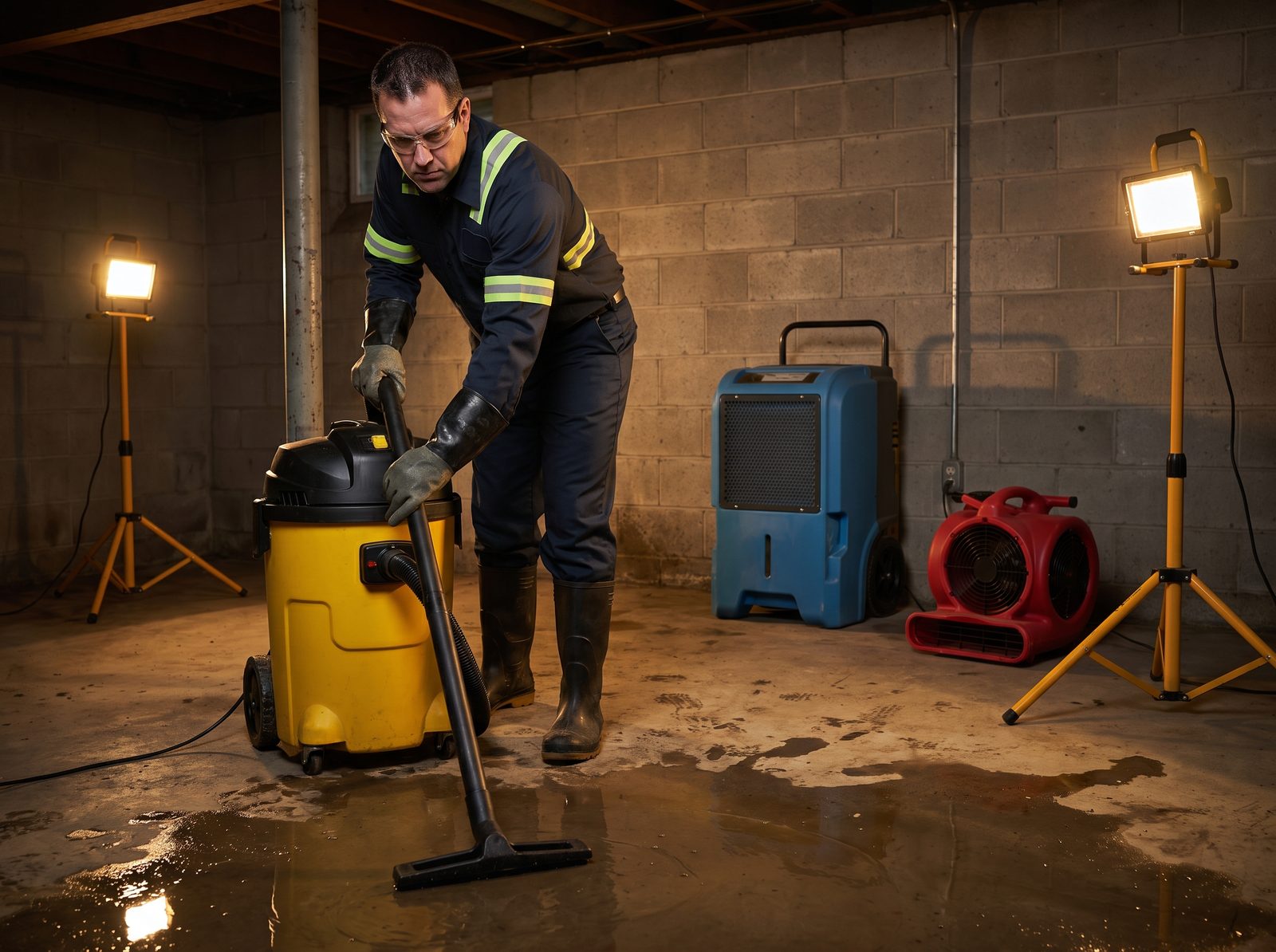 Post-incident cleanup — construction restoration work
